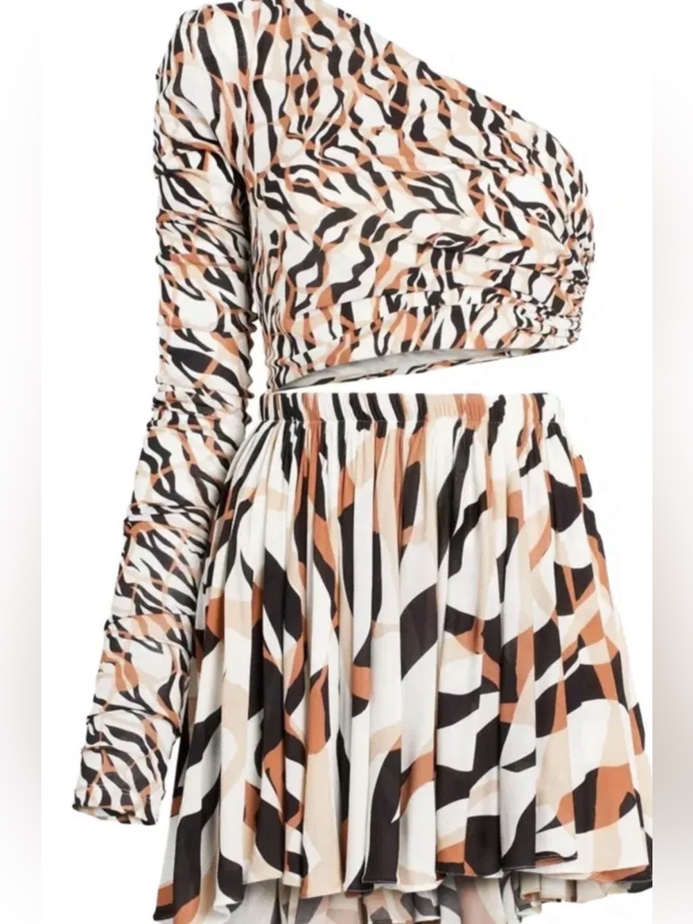 Roberto Cavalli One-Shoulder Tiger print cut out dress. New with tags